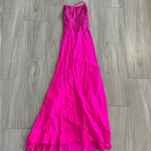 Stunning Pink Gown with Sparkling Details